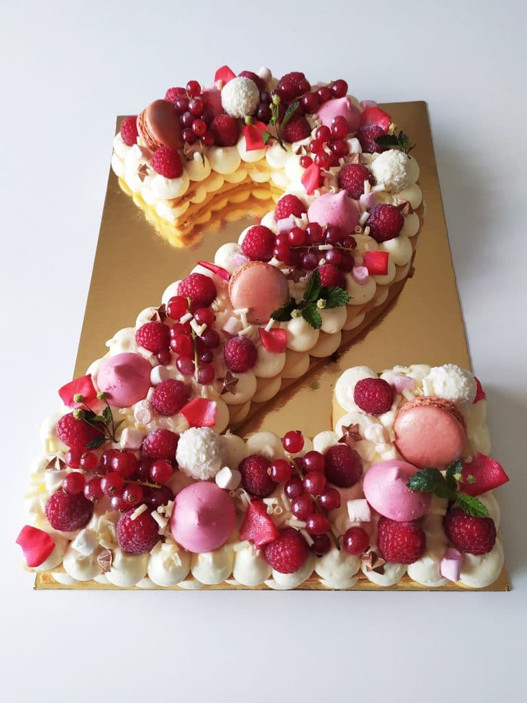 Number cake fruits rouges (10 Parts) Récréa Cakes
