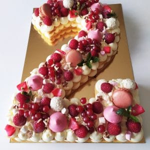 Number cake  fruits rouges <div style="font-size:18px">(10 Parts)</div> number cakaes