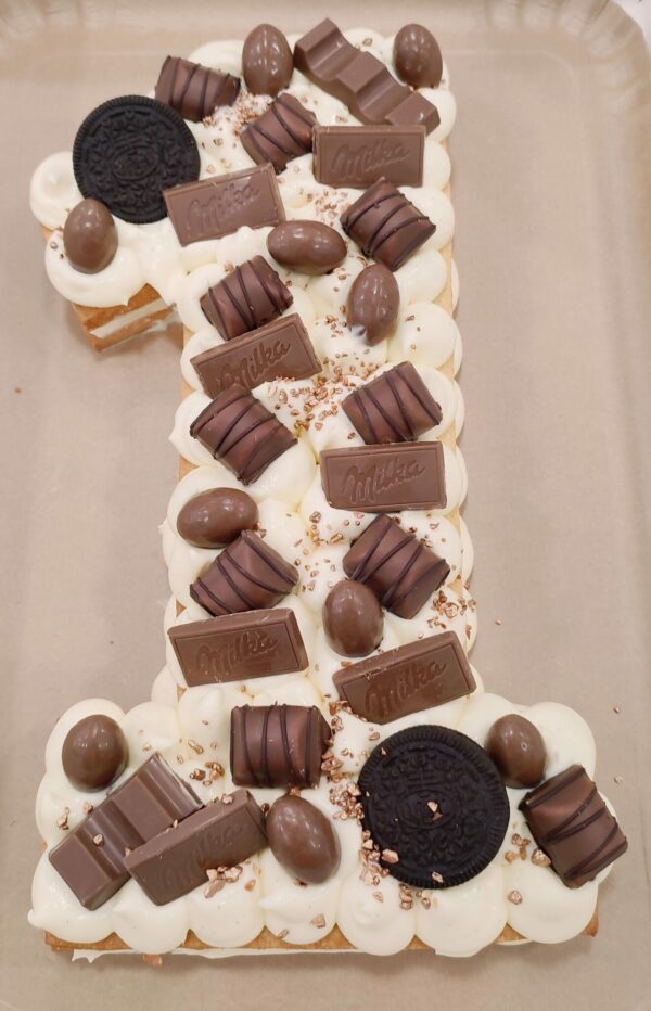 number cake chiffre 1 chocolat