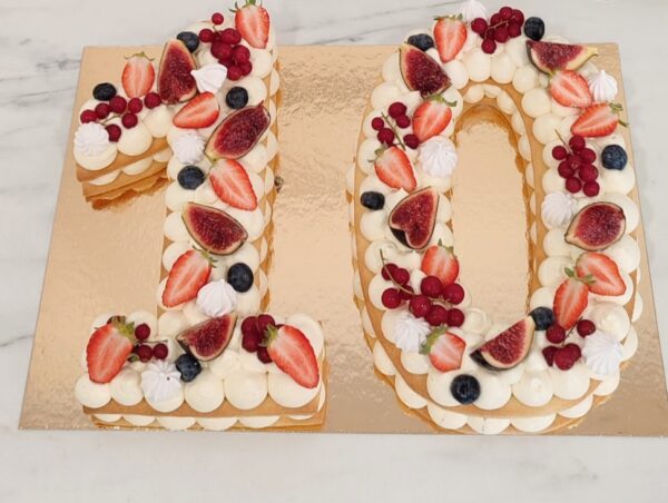 number cake fruits 12 parts