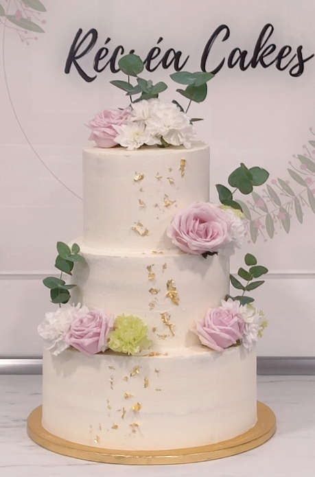 wedding cake Rennes champetre blanc vert Recreacakes 1